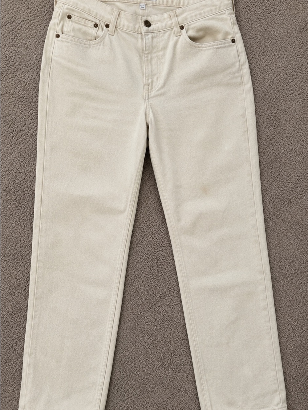Abercrombie & Fitch Cream Straight-Leg Jeans